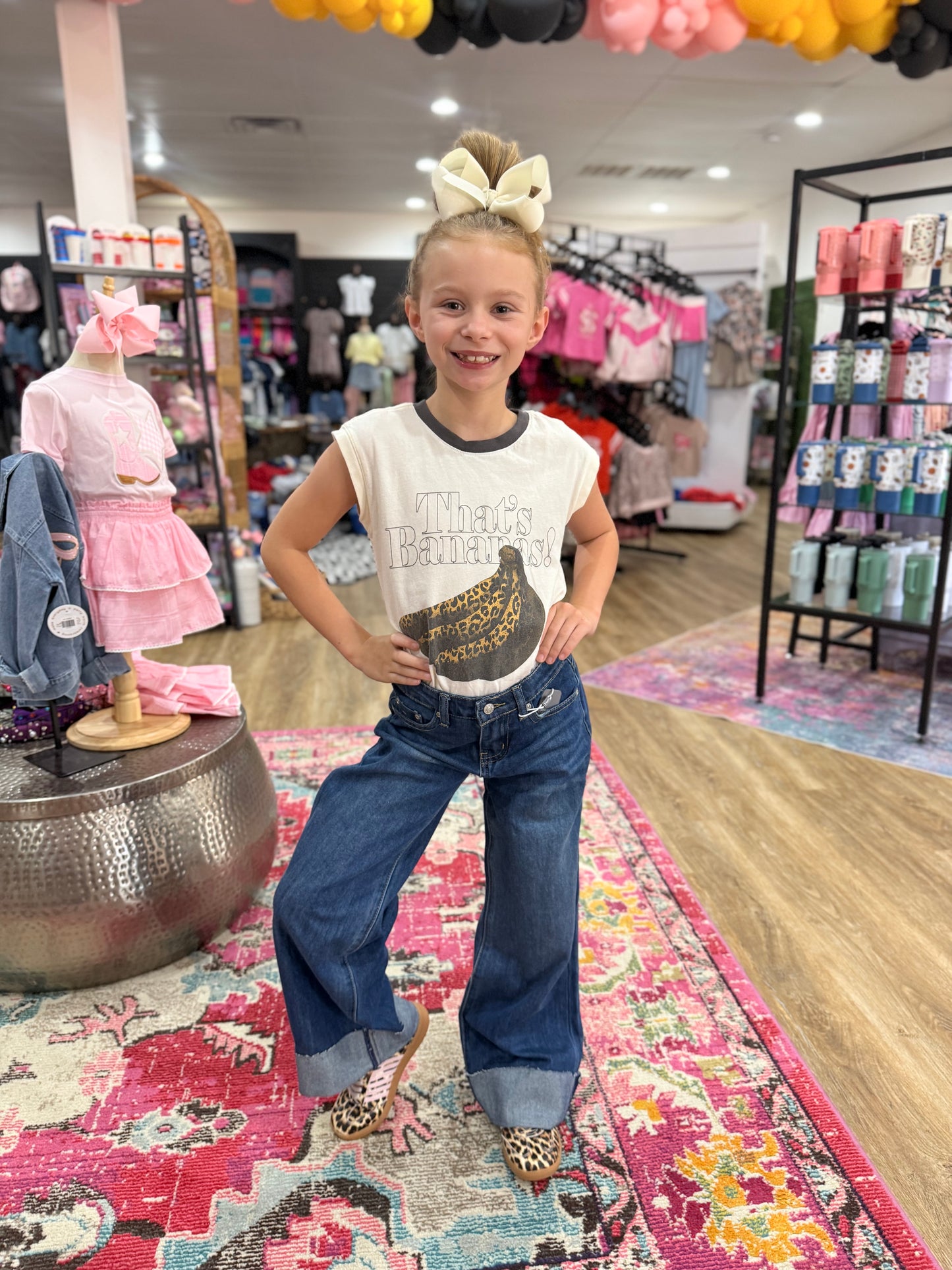 High Rise Wide Leg Cuffed Jeans