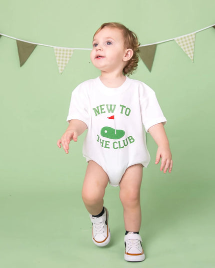New To The Club Romper | White