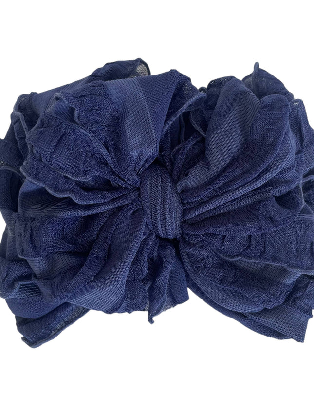 Navy Ruffled Headband