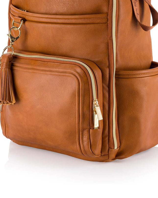 Cognac Boss Plus™ Backpack Diaper Bag
