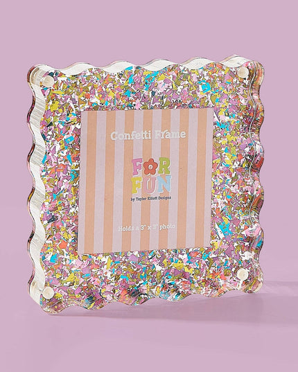 FOR FUN - Acrylic Picture Frame - Small - Happy Confetti