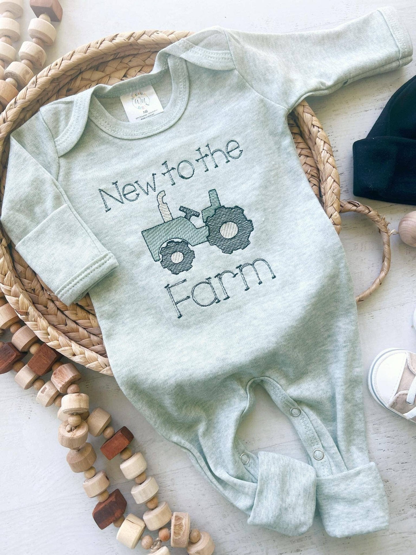 New To The Farm Romper | Sage