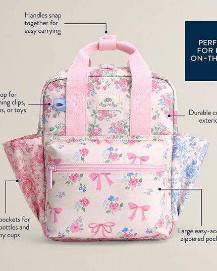 Itzy Bitzy Backpack: Ribbons + Roses
