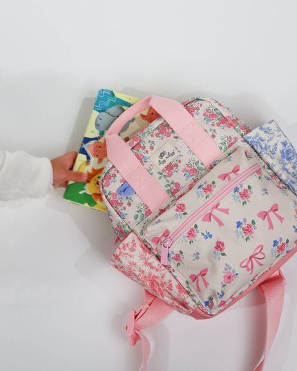Itzy Bitzy Backpack: Ribbons + Roses