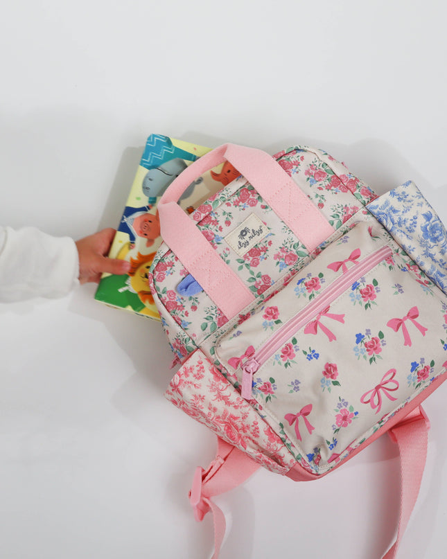Itzy Bitzy Backpack: Ribbons + Roses