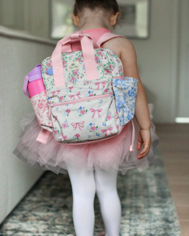Itzy Bitzy Backpack: Ribbons + Roses
