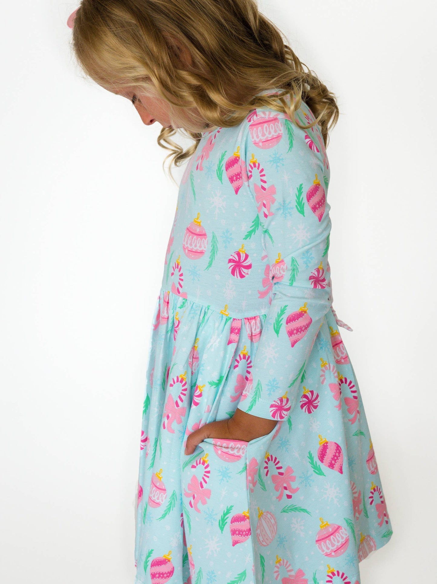 Ornament Dreams Knit Long Sleeve Twirl Dress