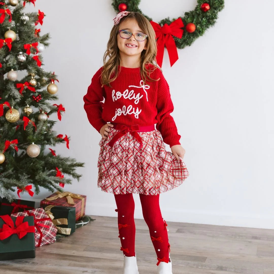 Holly Jolly Bow Christmas Knit Sweater
