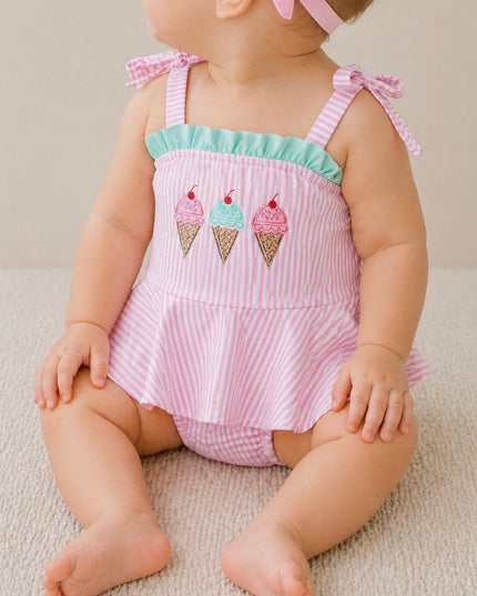 Ice Cream Cone Ruffle Swimsuit