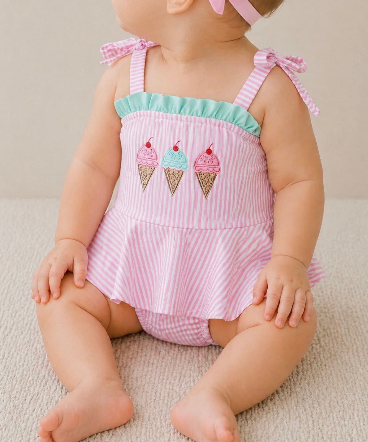 Ice Cream Cone Ruffle Swimsuit