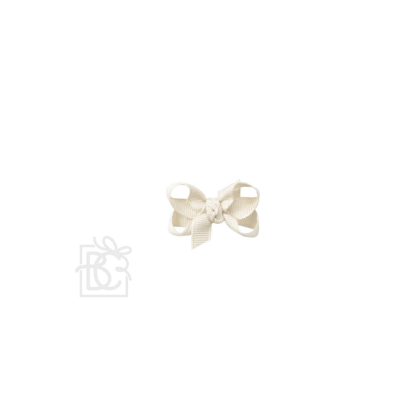 SIGNATURE GROSGRAIN BOW ON CLIP: 6.5" Jumbo - 2.25" Ribbon on Lg. Alligator Clip / WHITE