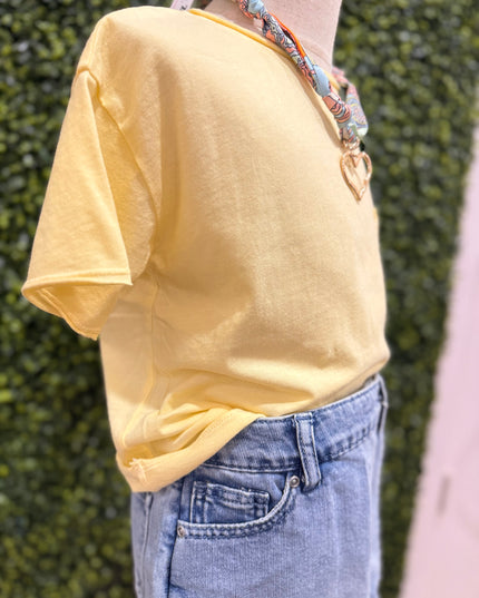 Cotton Jersey Pocket Tee | Yellow