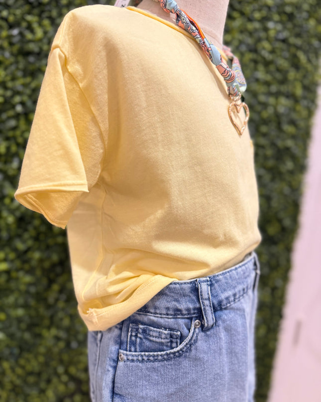 Cotton Jersey Pocket Tee | Yellow