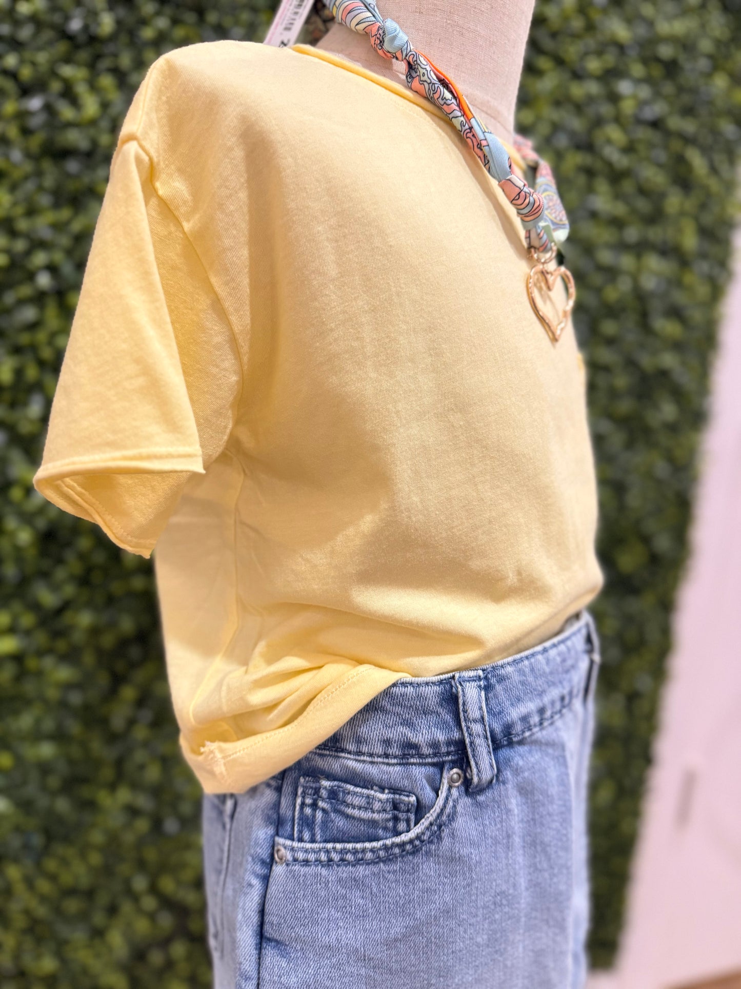 Cotton Jersey Pocket Tee | Yellow