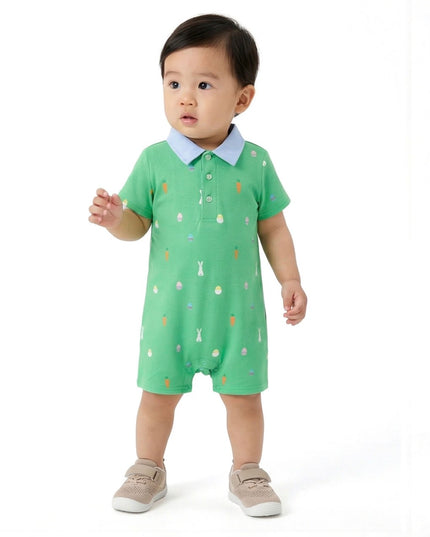 Easter Baby Polo Romper | Green