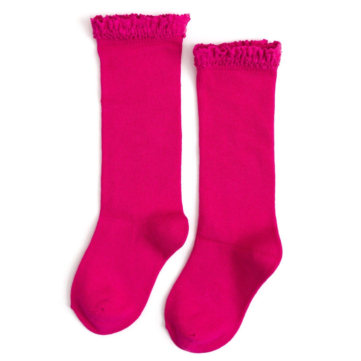 Lace Top Knee High Socks | Party Pink