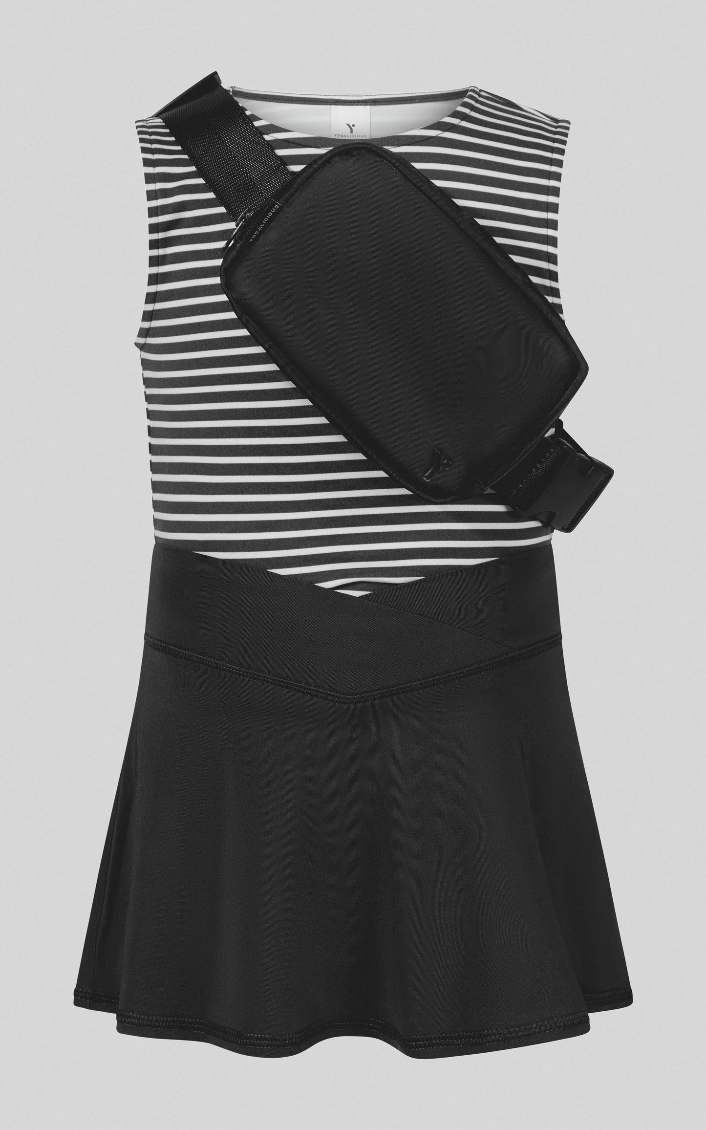 Activewear Tank + Crossover Skort + Belt Bag | Black