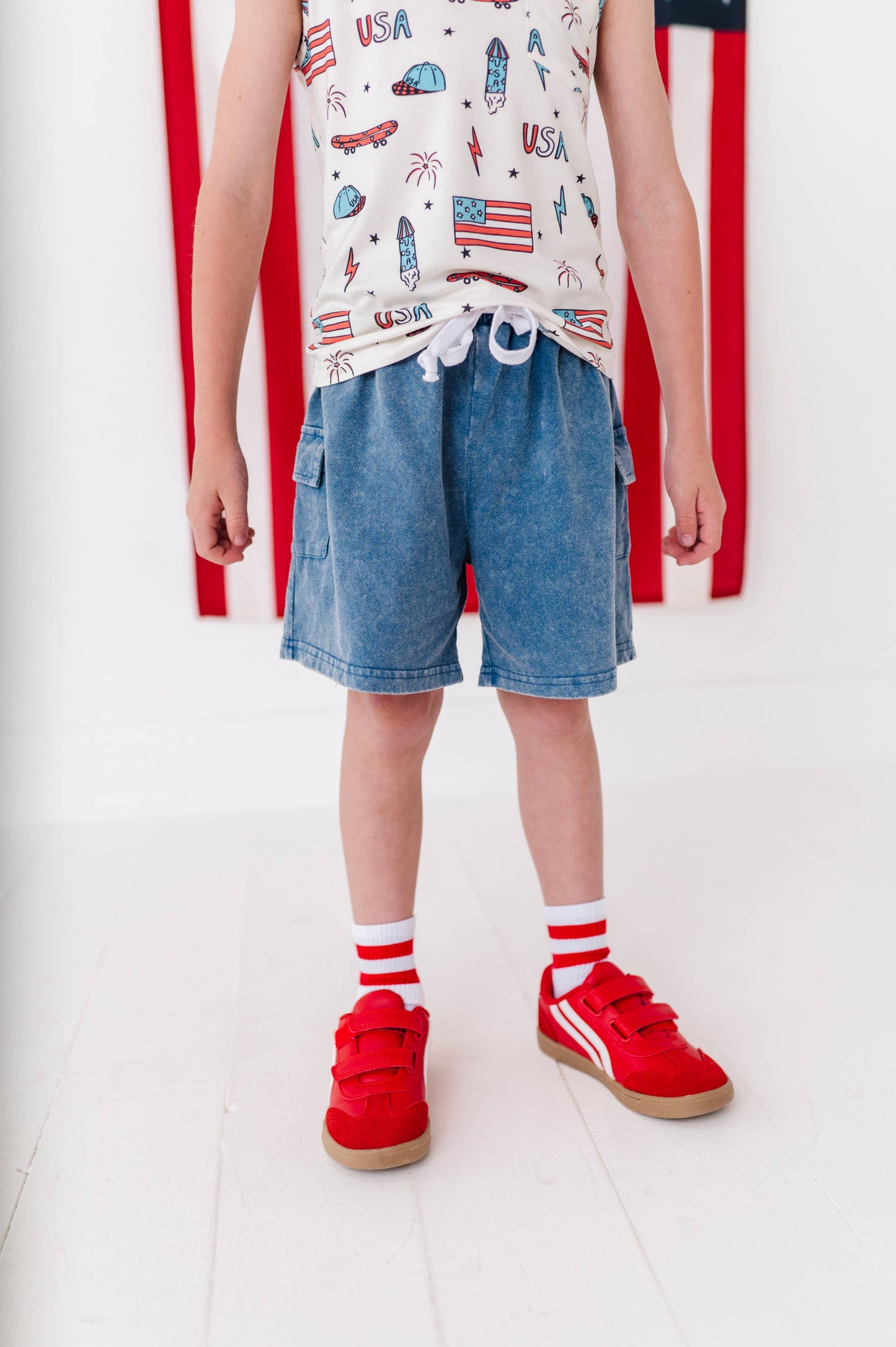 Navy Vintage Cargo Shorts | JUNE 10