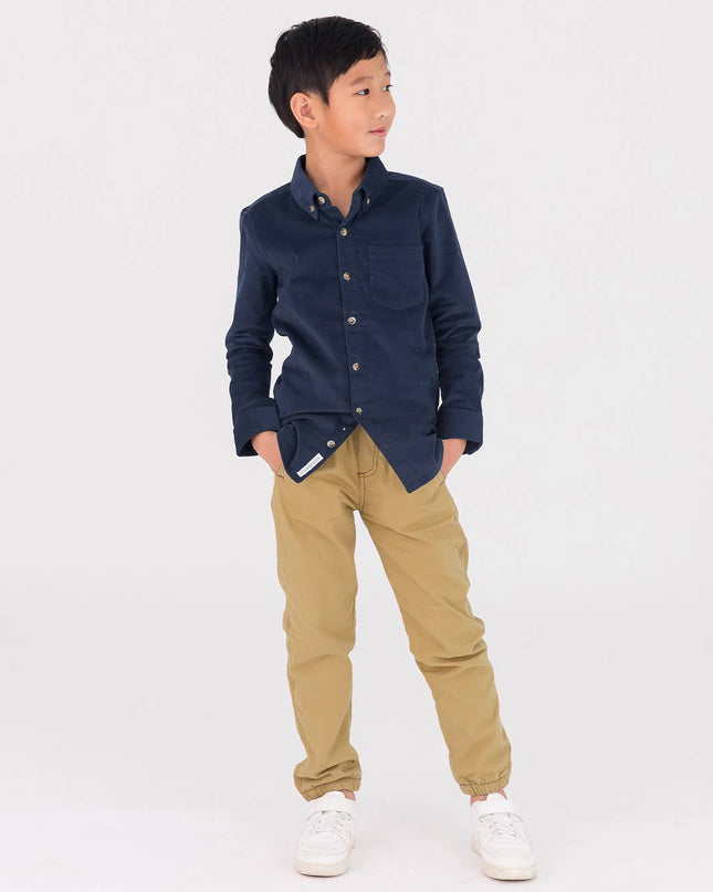 Boys Dark Khaki Jogger Pants