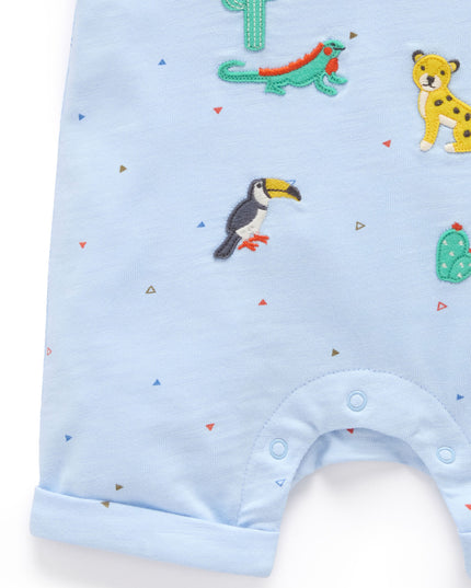 Animal Fiesta Short Growsuit | Blue