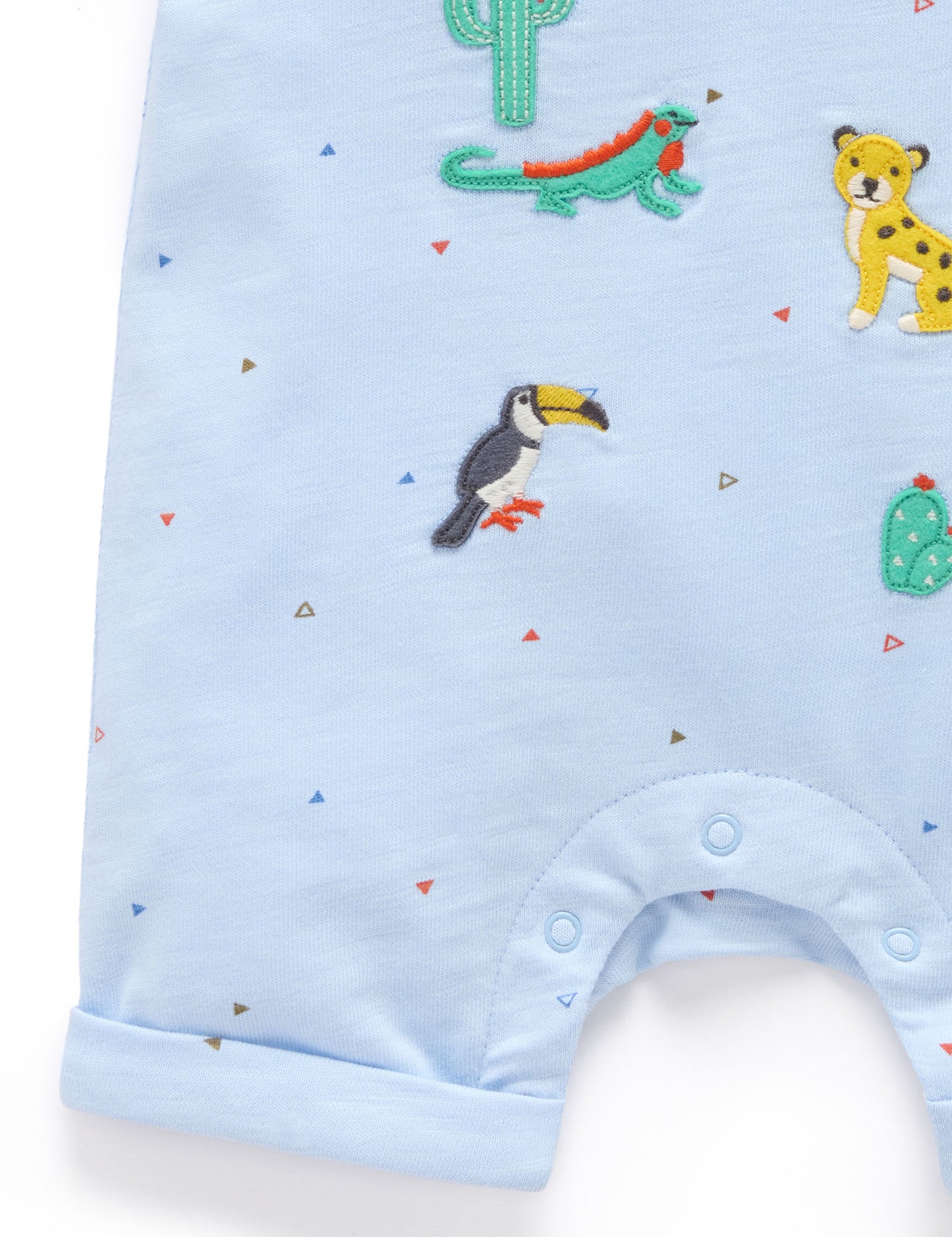Animal Fiesta Short Growsuit | Blue