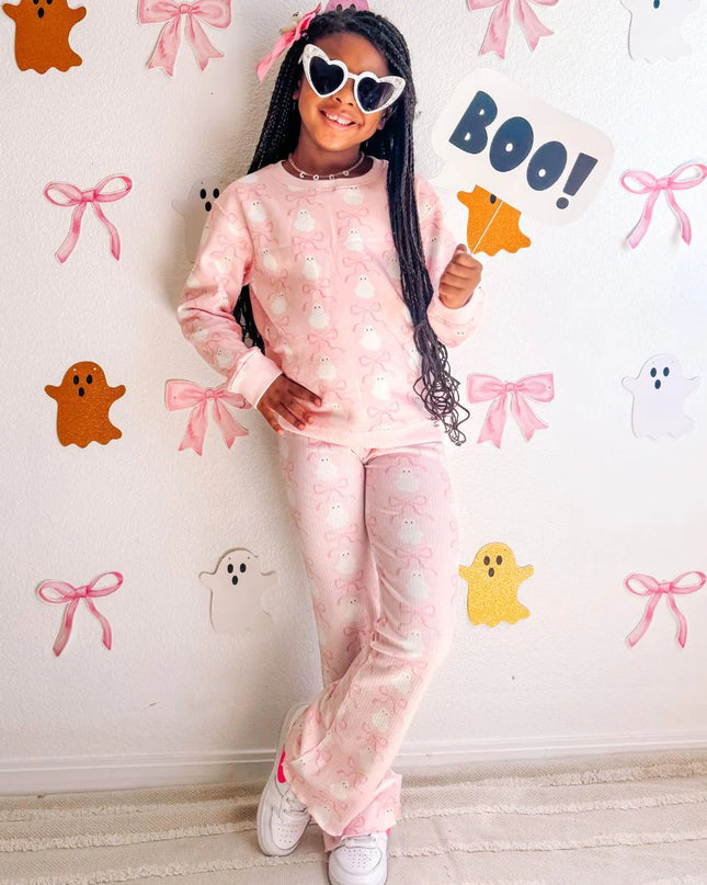 Coquette Ghost Halloween Flare Leggings