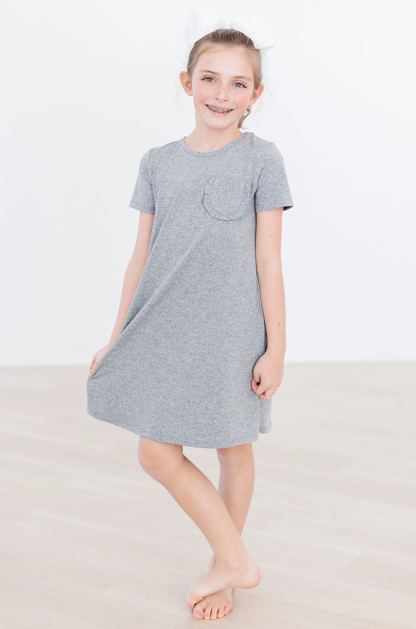 Heather Grey T-Shirt Pocket Dress