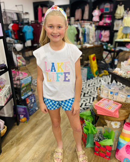 Lake Life Applique Top | White