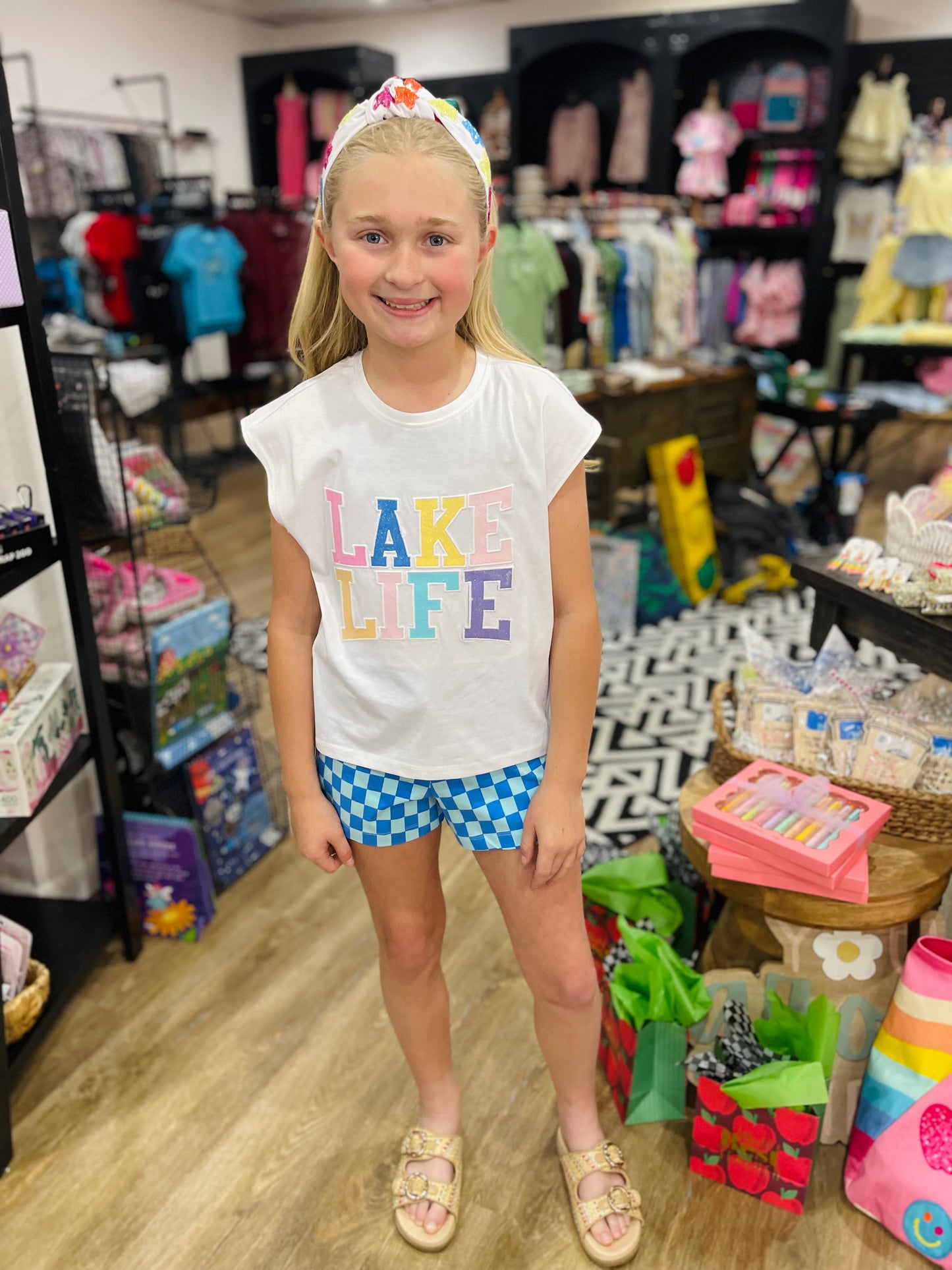 Lake Life Applique Top | White