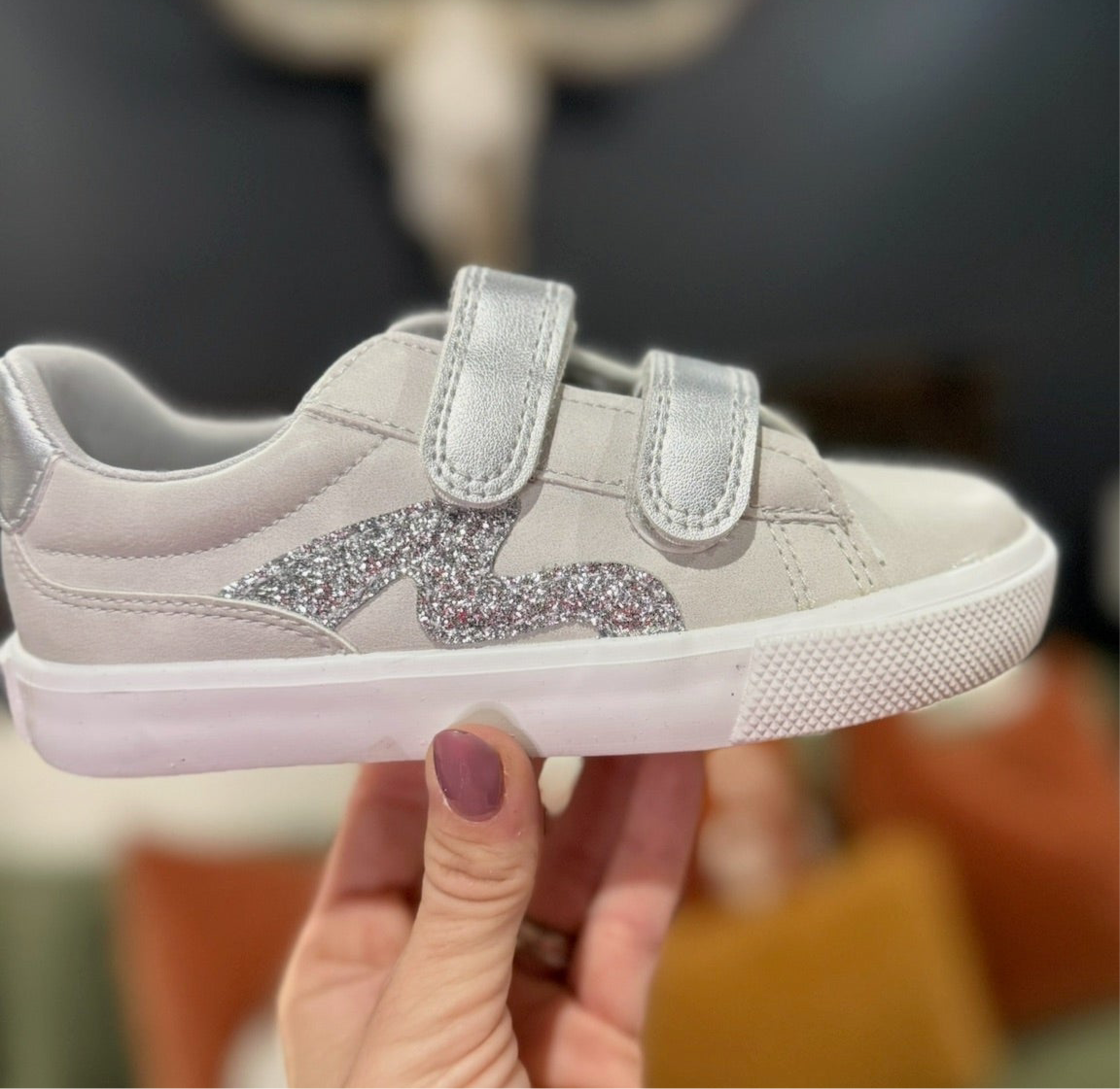 Blowfish Glitter Velcro Grey/Silver