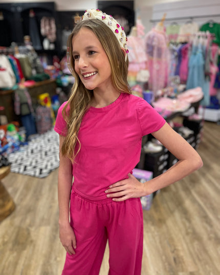 Lounge Lived In Stretch Tee| Party Pink