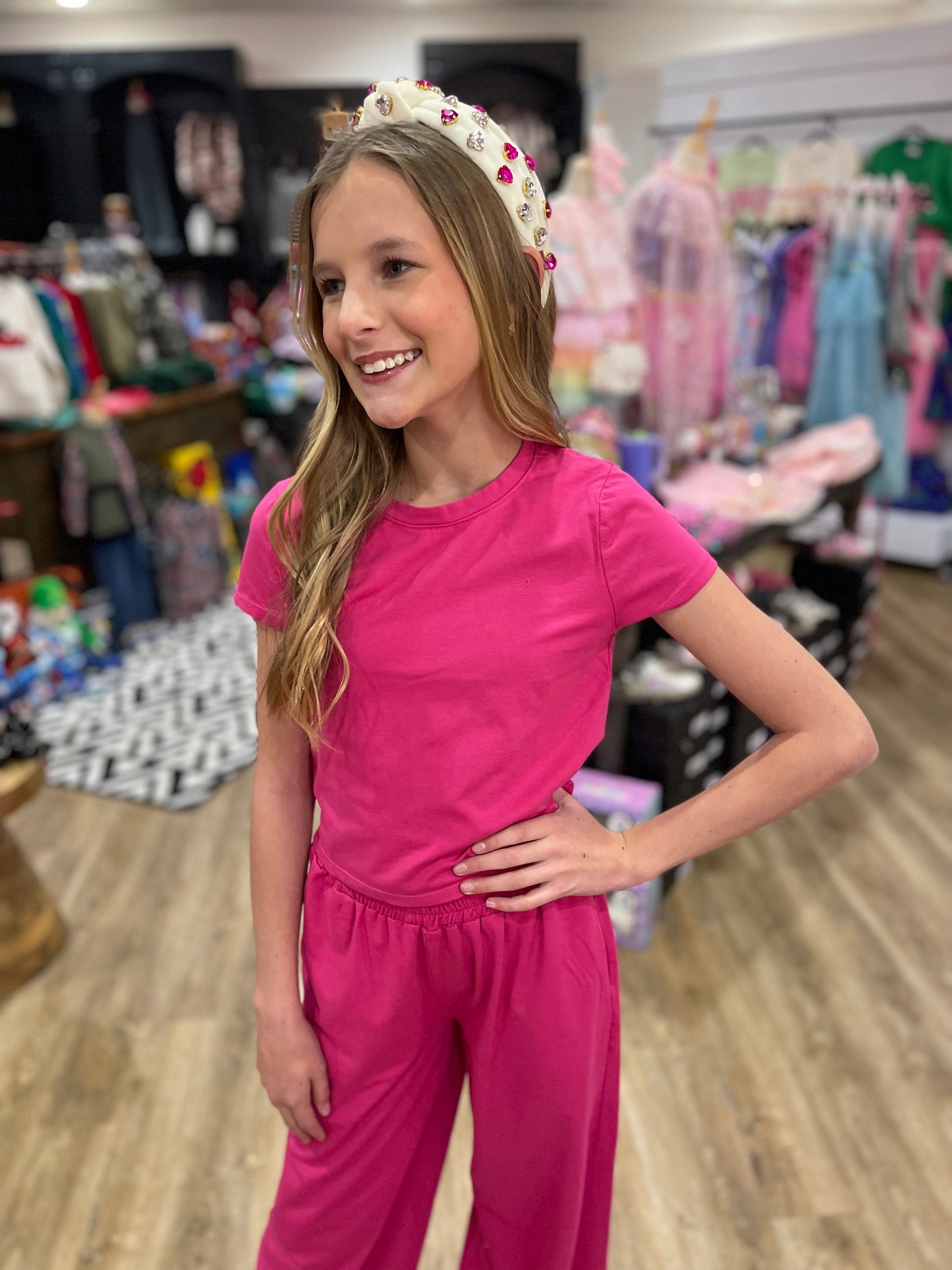 Lounge Lived In Stretch Tee| Party Pink