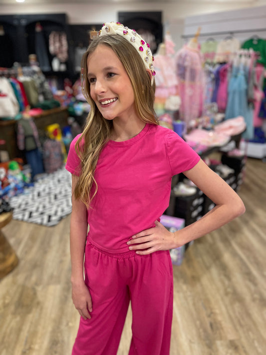 Lounge Lived In Stretch Tee| Party Pink