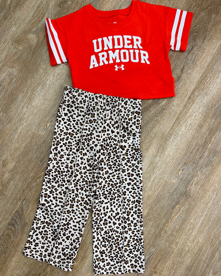 UA Wide Leg Pant Set | Red Cheetah