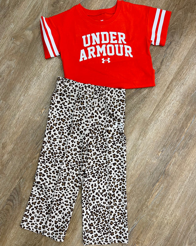 UA Wide Leg Pant Set | Red Cheetah