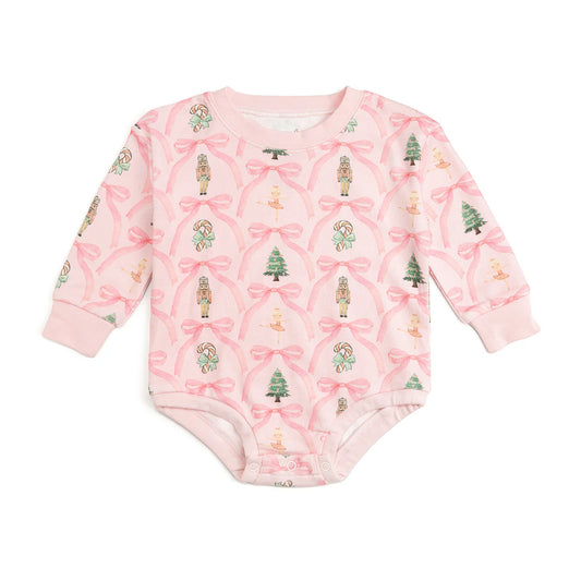 Nutcracker Trellis Christmas Long Sleeve Romper