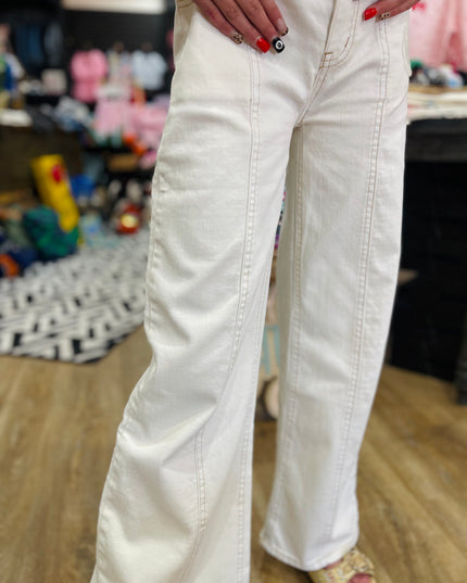 Carpenter Wide Leg Jeans | Eggshell