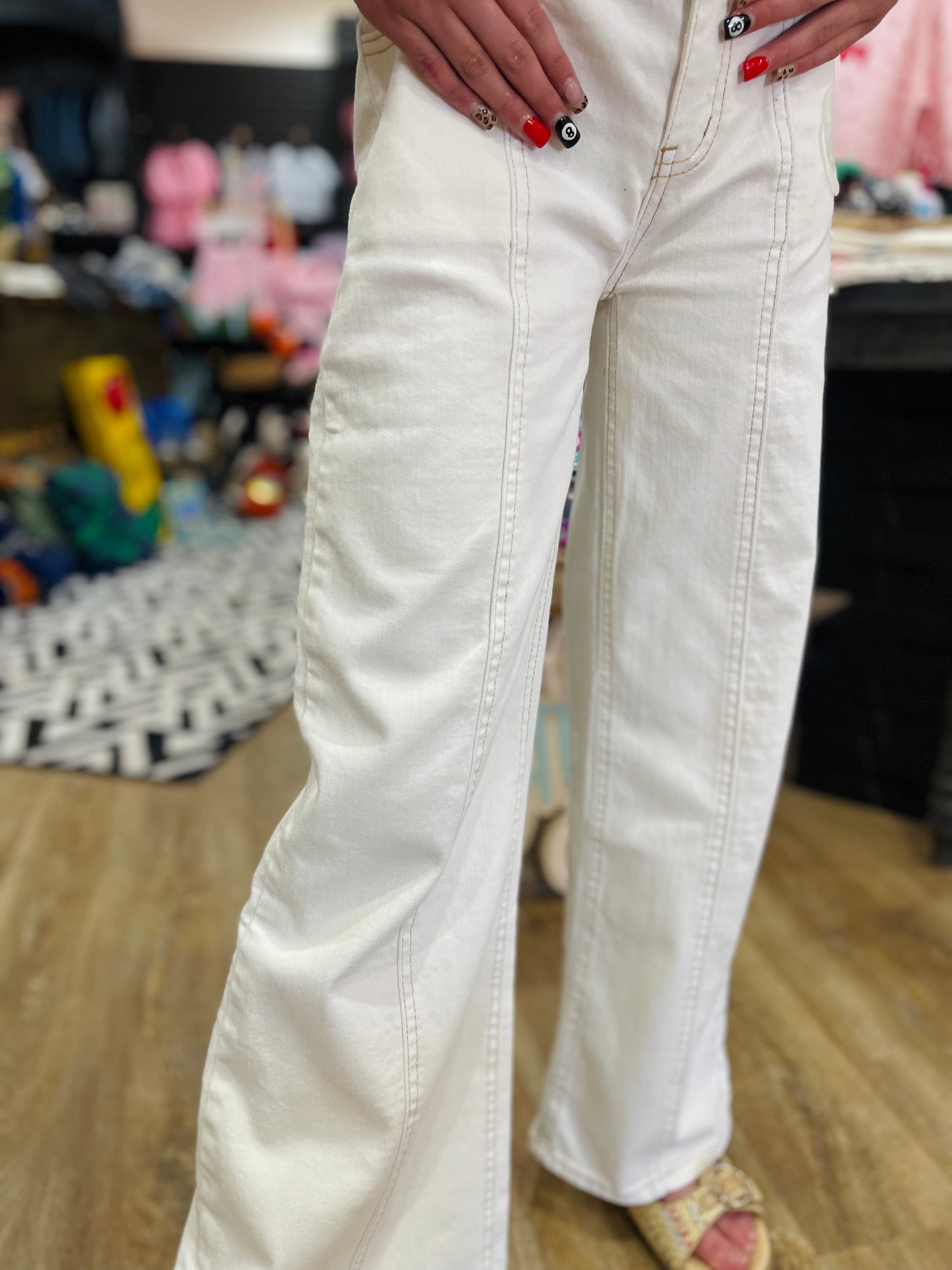 Carpenter Wide Leg Jeans | Eggshell