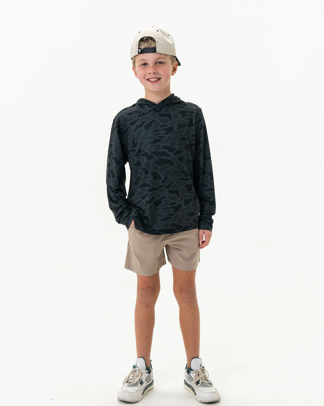 Youth Performance Hoodie | Black Camo
