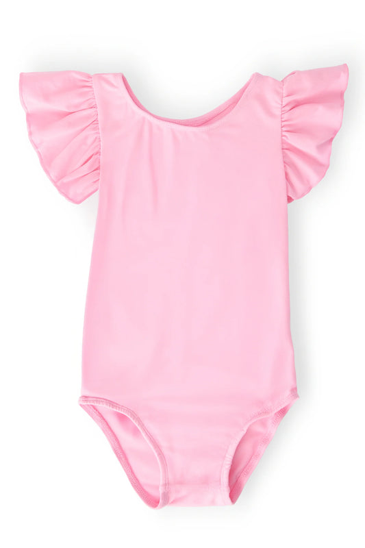 Bubblegum Pink Flutter Sleeve Leotard
