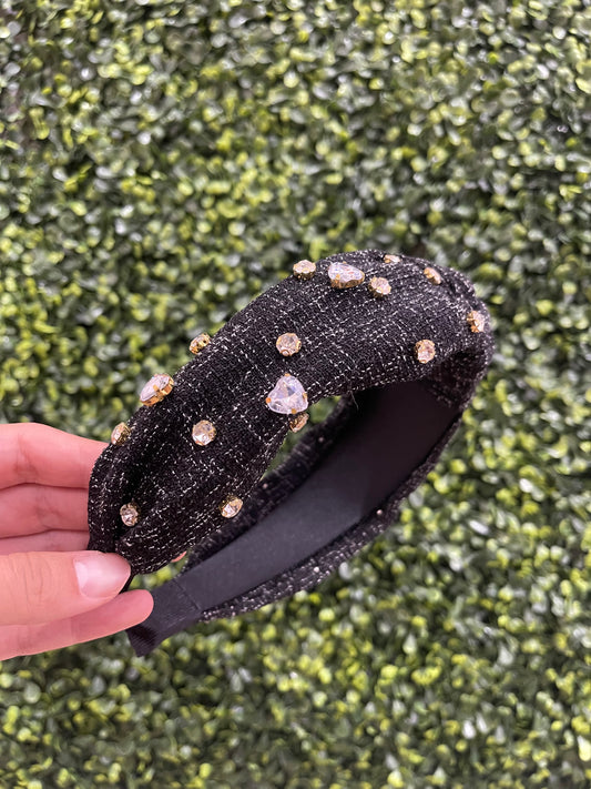Tweed Embellished Headband