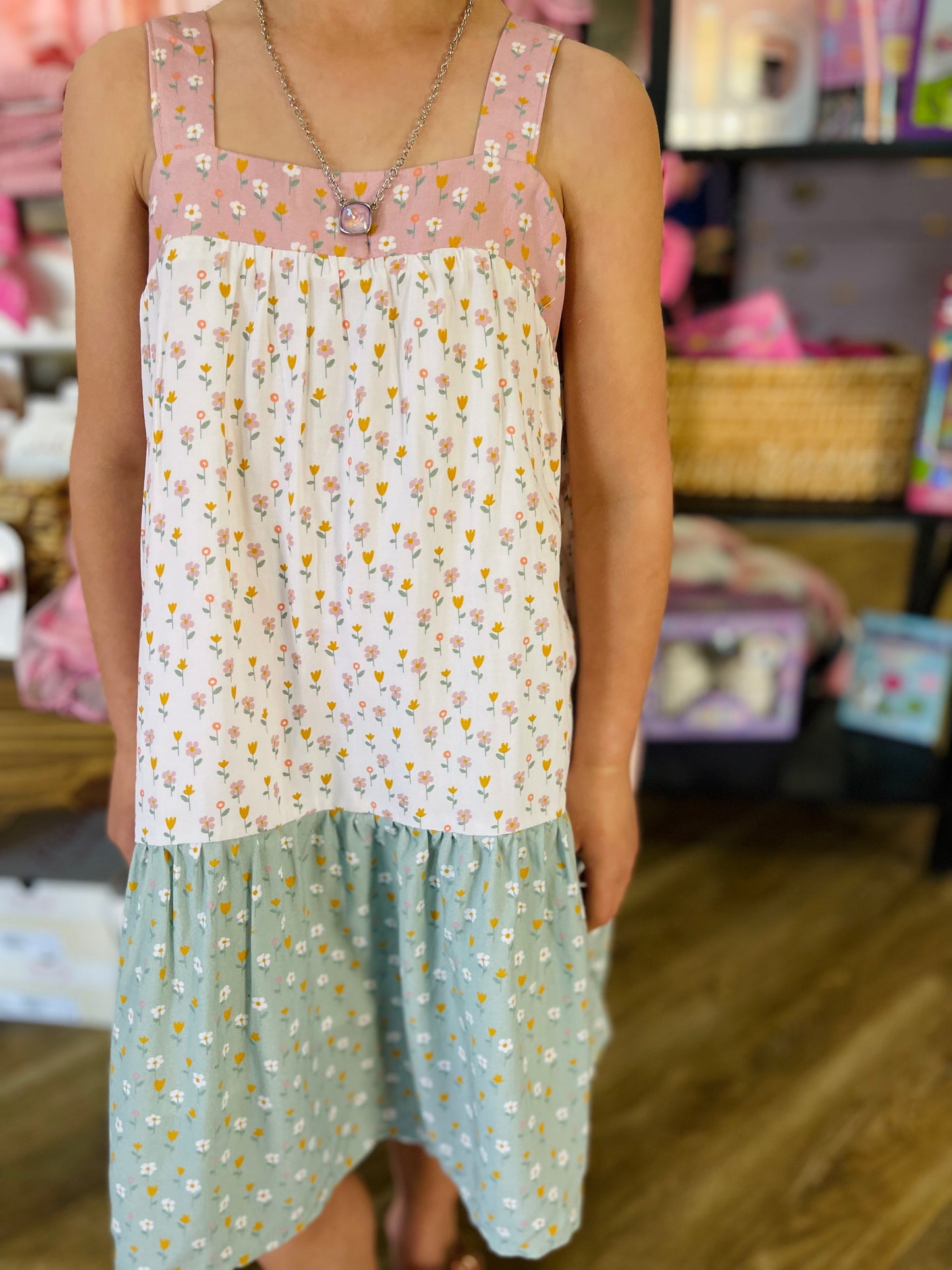 Wide Strap Dress | Multi Daisy