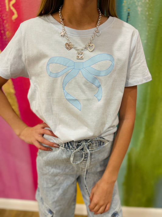 Blue Bow Tee
