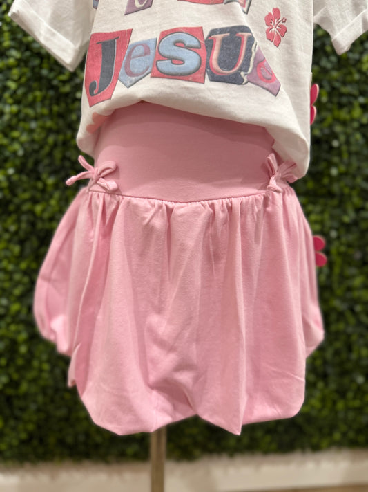 Bubble Skort With Bows | Pink
