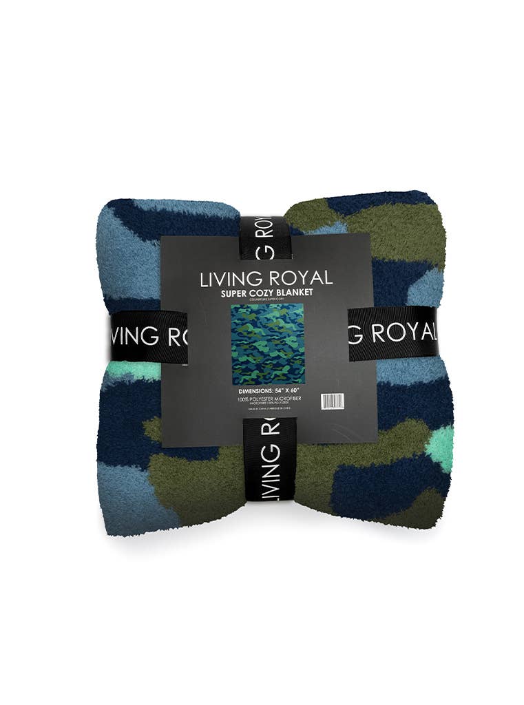 Throw Blanket - Camouflage - Blue & Green