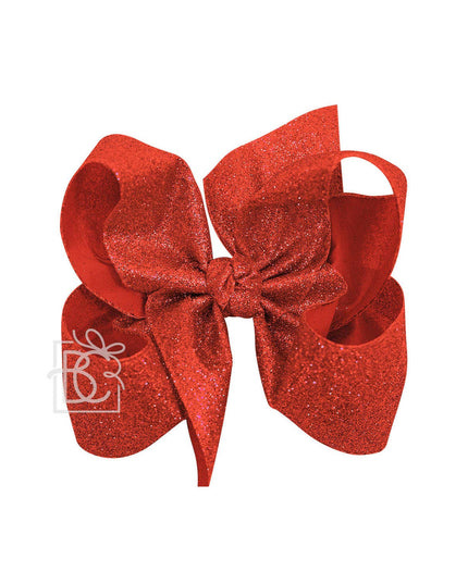 6.5” Red Glitter Metallic Bow