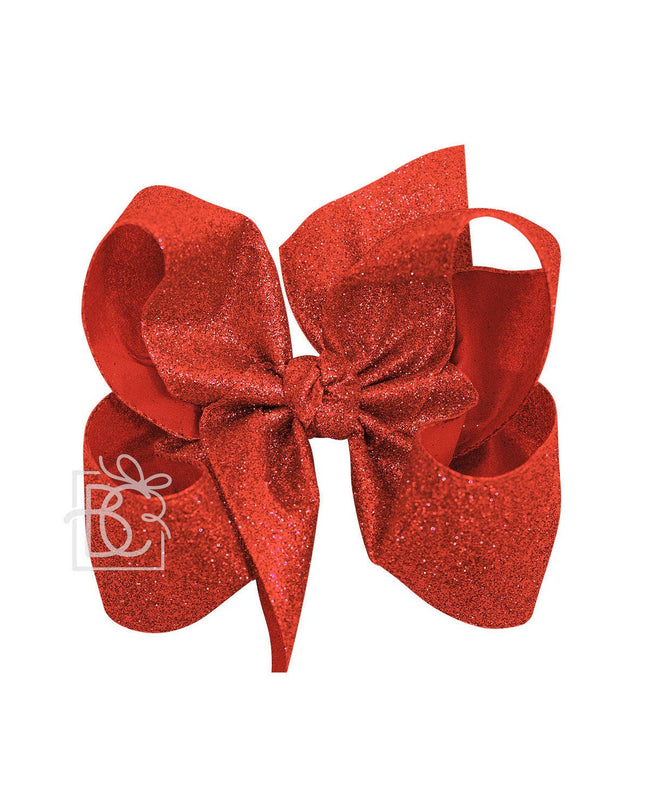 6.5” Red Glitter Metallic Bow