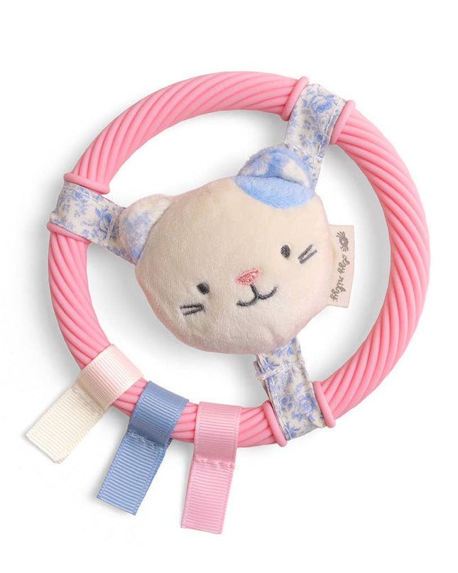 Itzy Ring Pal™ - Teething Ring with Plush Character: Taupe Bear