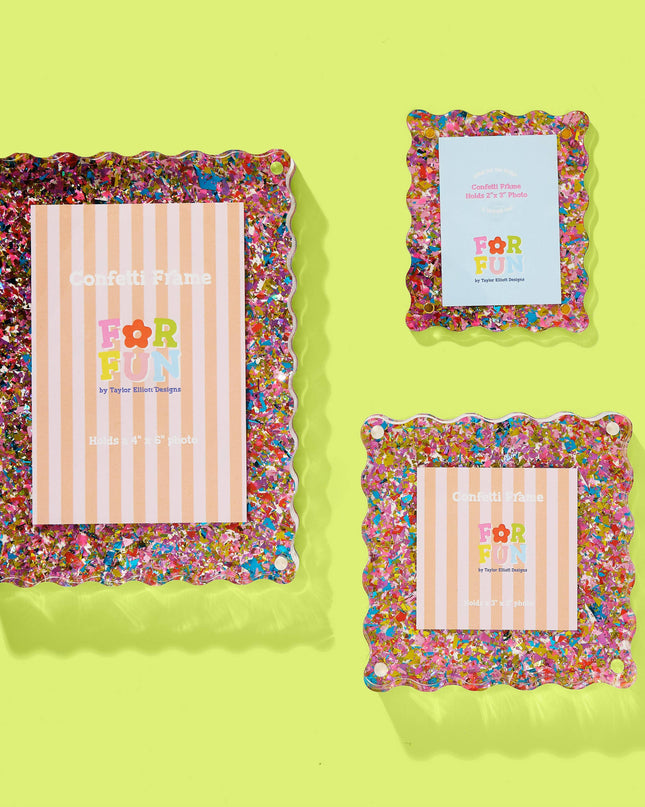 FOR FUN - Acrylic Picture Frame - Small - Happy Confetti