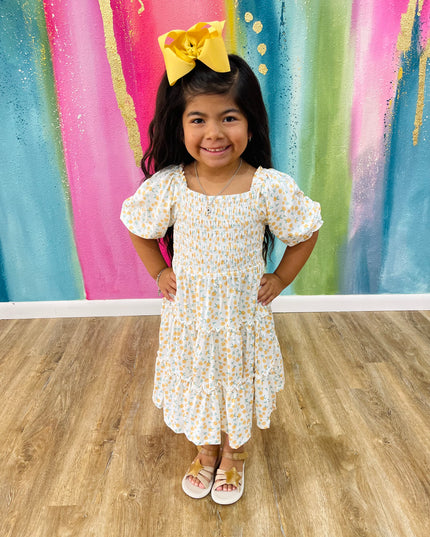 Marvelous Marigolds Smocked Ruffle Dress